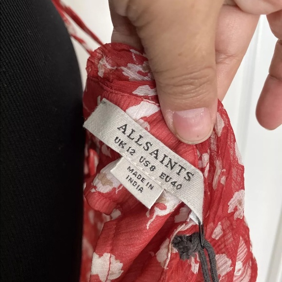 NWT- All Saints Savine Scatter Red Open Shoulder - Picture 11 of 11